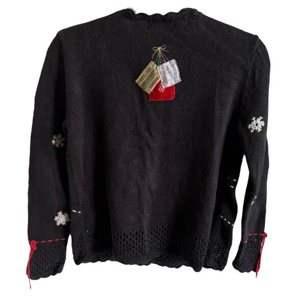 Ambra‎ Black Embroidered Decorated Cardigan Petite Small - Picture 5 of 7